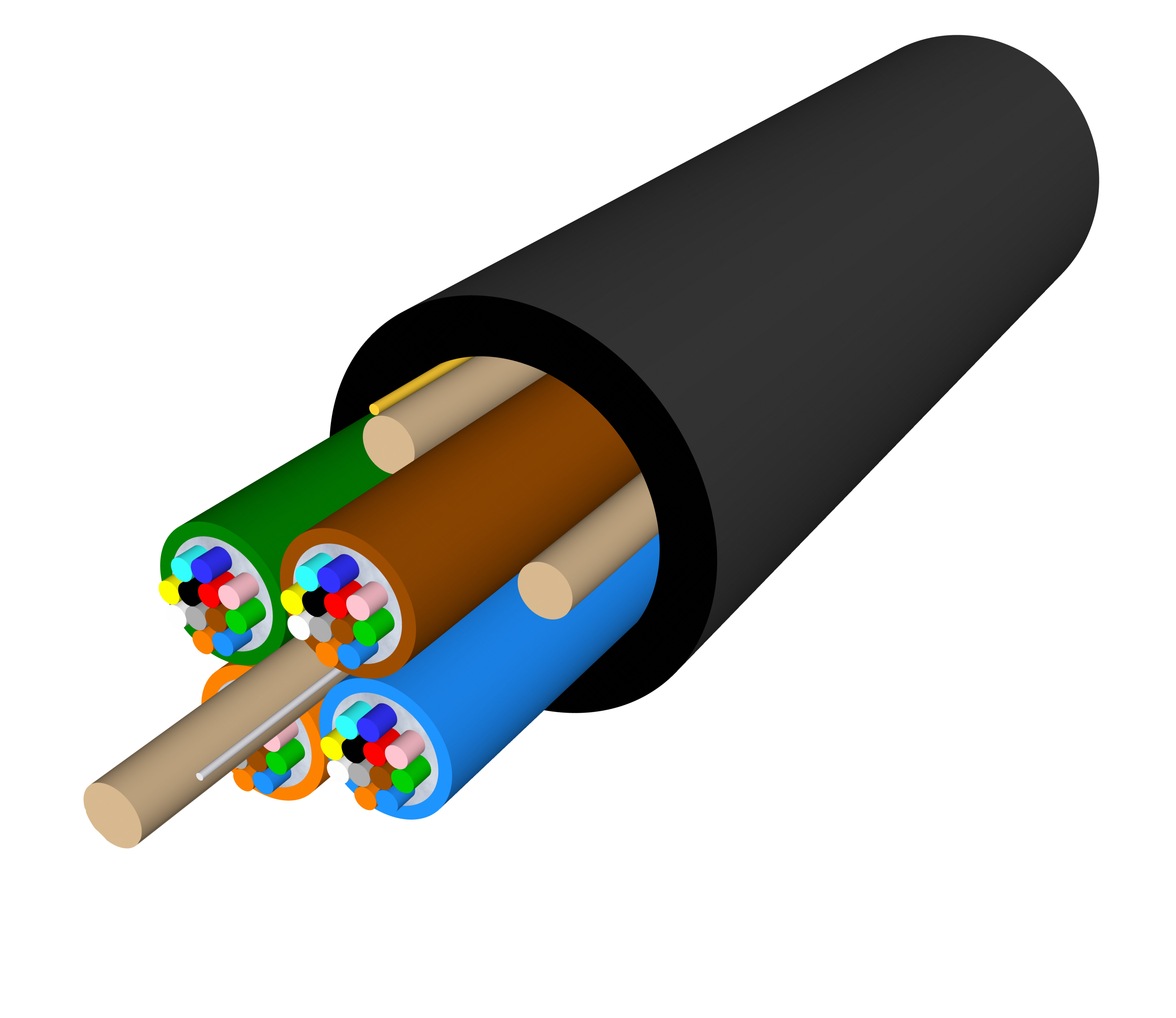 Nový optický kabel 48F s průměrem 4mm